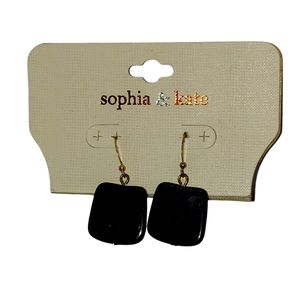 NWT Black Onyx look-alike Earrings by Sophia and Kate